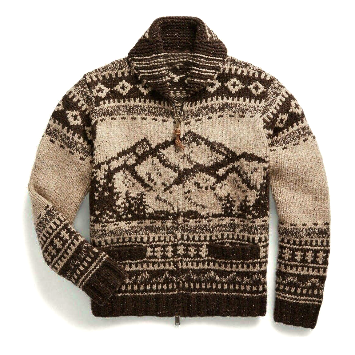 CANYON HAWK JACQUARD WOOL CARDIGAN