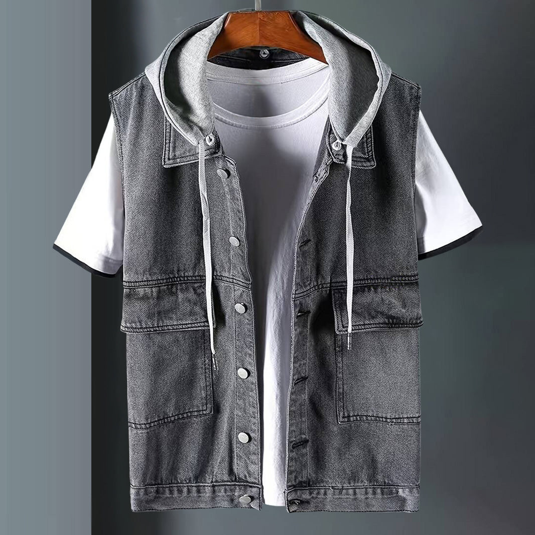 ROCKFELLA HOODED DENIM VEST