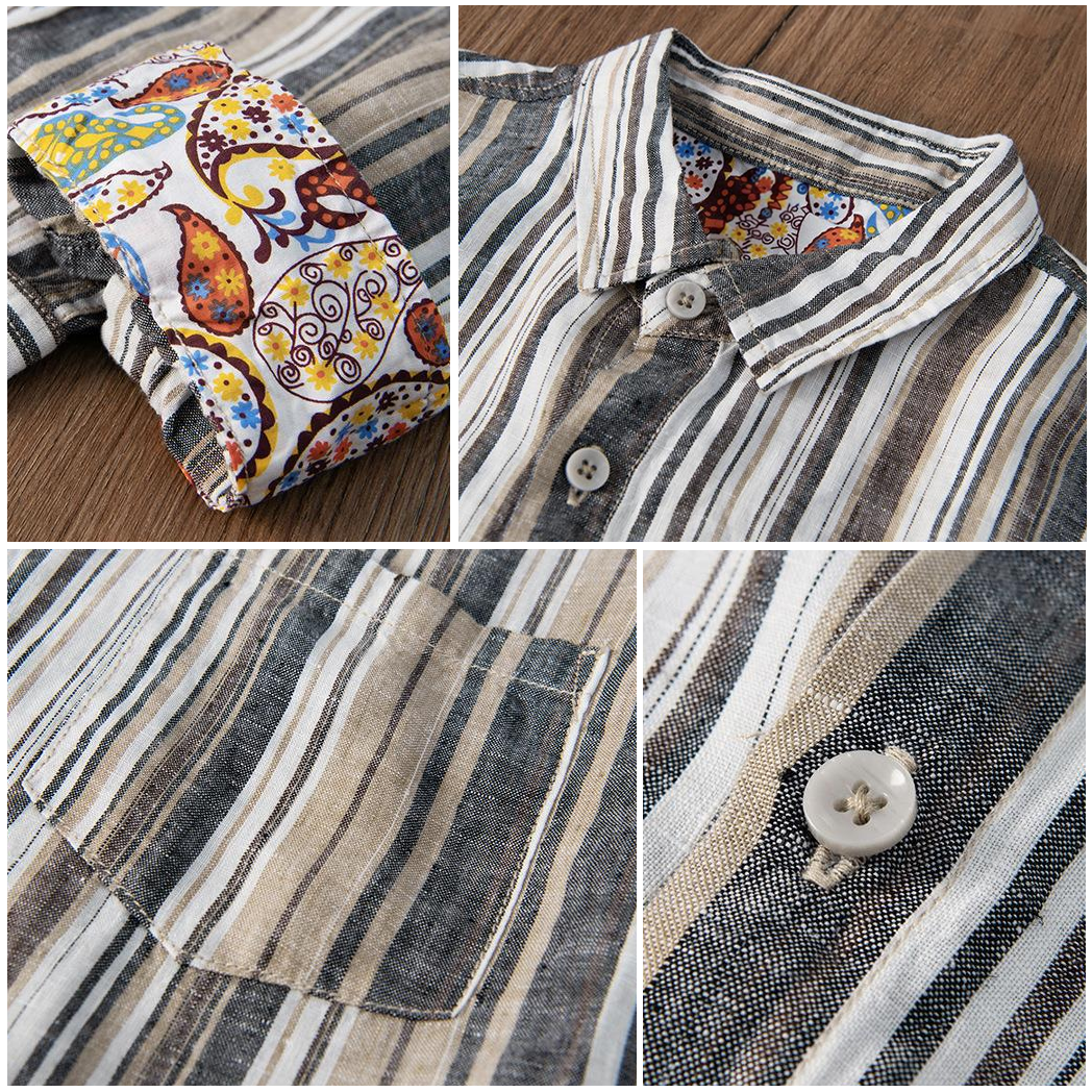 LUCIANNO PINSTRIPE LINEN SHIRT