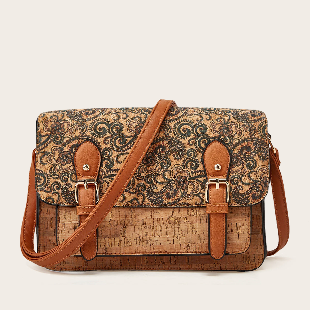 Vintage Vignette Cork Handbag