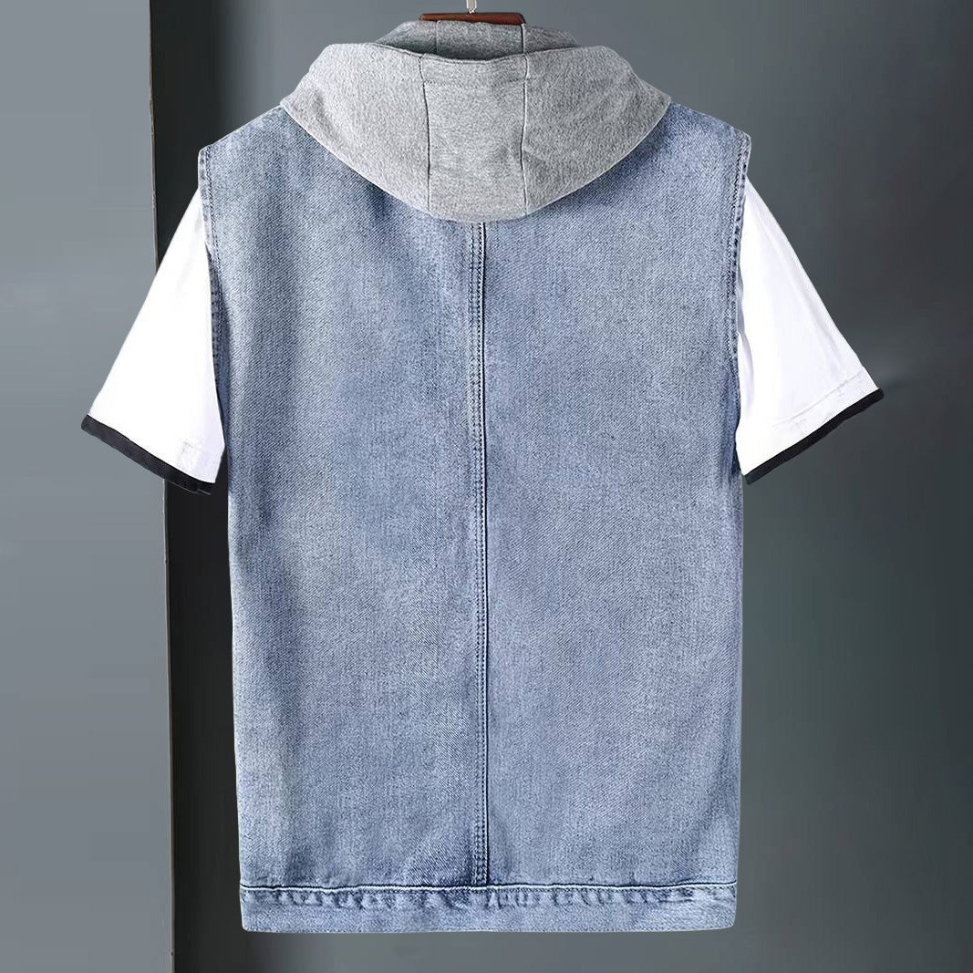ROCKFELLA HOODED DENIM VEST