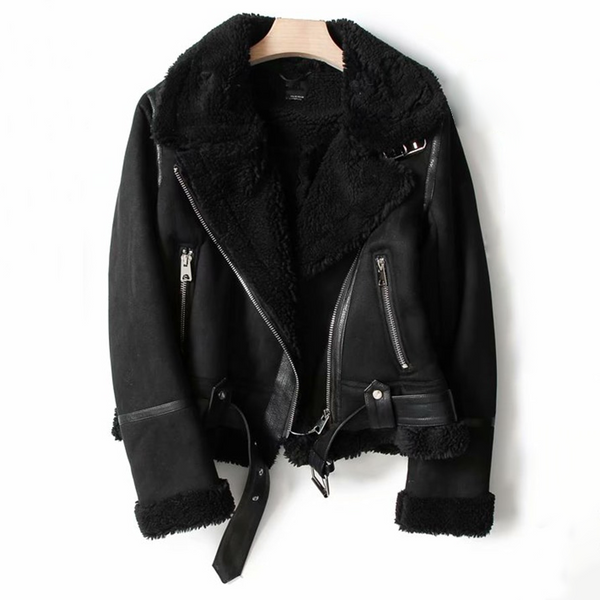 Calienne Sleek Leather Moto Jacket - Bellezza Republic